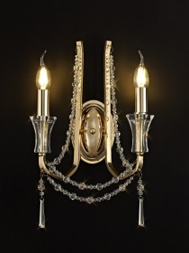 Armand French Gold Crystal Wall Lights Diyas Armed Wall Lights